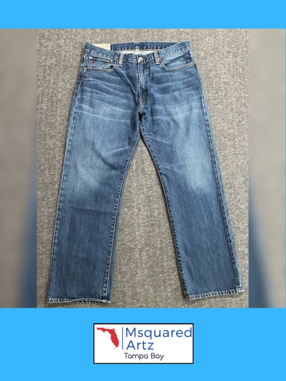 Polo Ralph Lauren Jeans Mens 33x30 Blue Straight Leg Denim Dungarees Cotton